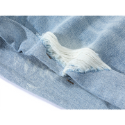 Chorissa Amerika Retro Yırtıq Mavi Cins Şalvar, Çoxfunksiyalı, Unikal Dizayn, Yüksək Belli, Arıqladıcı, Rəngli Qadın Şortları