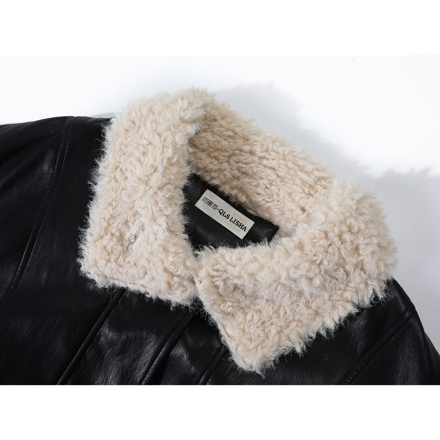 Cholisa Lambswool Dəri Gödəkçə Qadınlar üçün Yun Astarlı Qalınlaşdırılmış 2026 Qış Yeni Motosiklet Gödəkçəsi