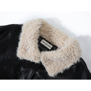 Cholisa Lambswool Dəri Gödəkçə Qadınlar üçün Yun Astarlı Qalınlaşdırılmış 2026 Qış Yeni Motosiklet Gödəkçəsi