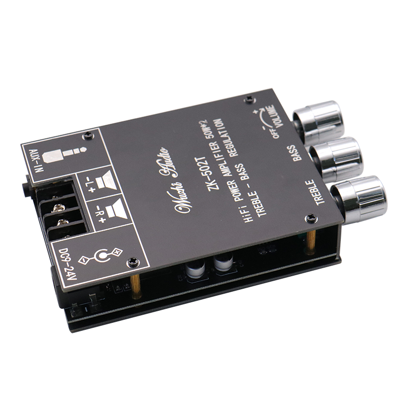 ZK-502T 50W*2 yüksək və aşağı bas tənzimləmə öncəsi gücləndirici audio gücləndirici lövhə modulu sabvufer iki kanallı stereo