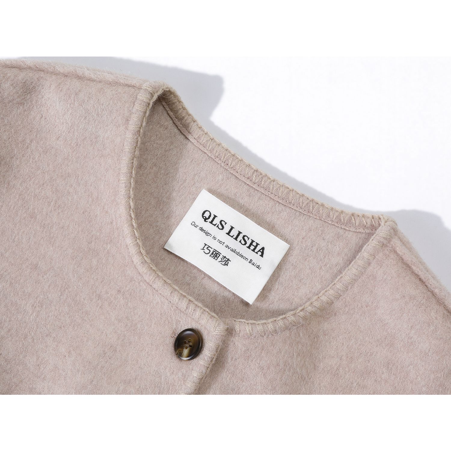 Chorissa Chanel üslubunda qadınlar üçün yun palto, Payız/Qış 2025 Yeni Koreya üslubunda yüksək keyfiyyətli çəhrayı qısa yun palto