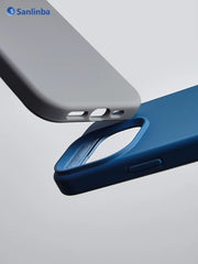Sanlinba'nın yeni maye silikon maqnit telefon qutusu Apple iPhone17ProMax/16Pro/15/14/MagSafe mobil telefon qutusu, qabaqcıl sadə cütlük yıxılmağa qarşı qoruyucu qutu üçün uyğundur.