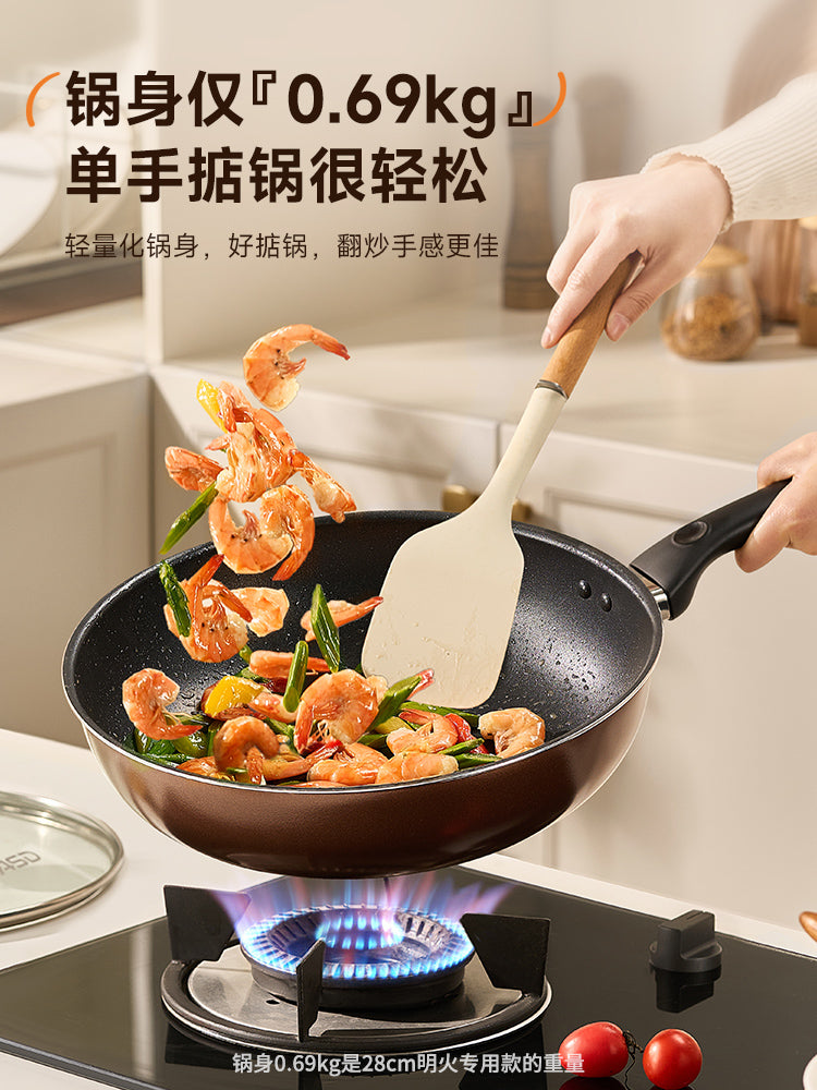 Aistar yapışmayan wok induksiya sobası qaz sobası xüsusi məişət çoxfunksiyalı wok qazan qabı