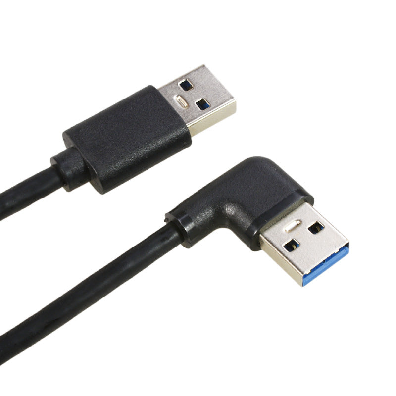 Dirsək sağ bucaq usb3.0 kişidən kişiyə məlumat uzatma kabeli ikitərəfli 3.0 mobil sərt disk qutusu şarj üçün laptop radiatoru interfeysi yuxarı, aşağı, sol və sağ USB3.0 məlumat kabeli 90 dərəcə dirsək