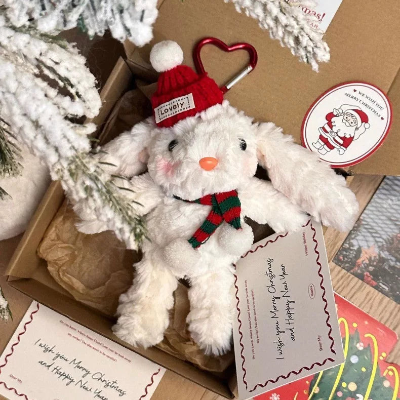 Şirin, sallaq qulaqlı dovşan peluş avtomobil təhlükəsizlik kəməri, boğulma əleyhinə açarlıq asqısı Milad hədiyyə bəzəyi