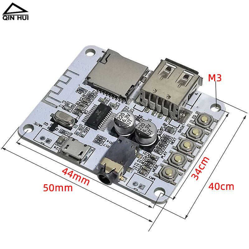 Mini simsiz Bluetooth 5.0 audio qəbuledici lövhə modulu U disk TF kartı dekodlaşdıran pleyer səs gücləndiricisi gücləndiricisi