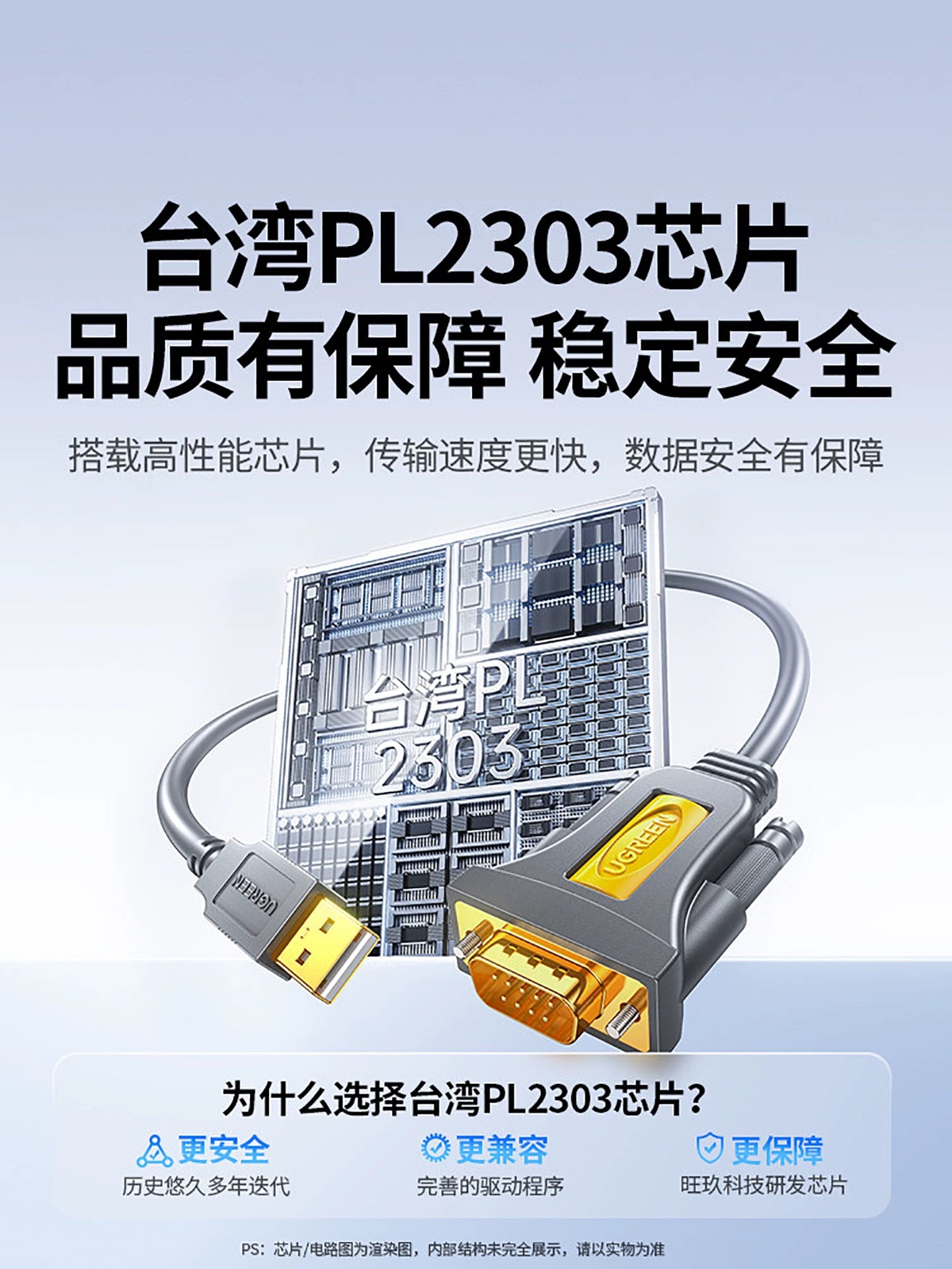 Green Alliance usb to rs232 serial kabel 9-pin doqquz pinli printer pl2303 rabitə məlumat kabeli db9 kişi qadın konnektoru sənaye dərəcəli əlaqə com adapter çevirici serial porta - 2
