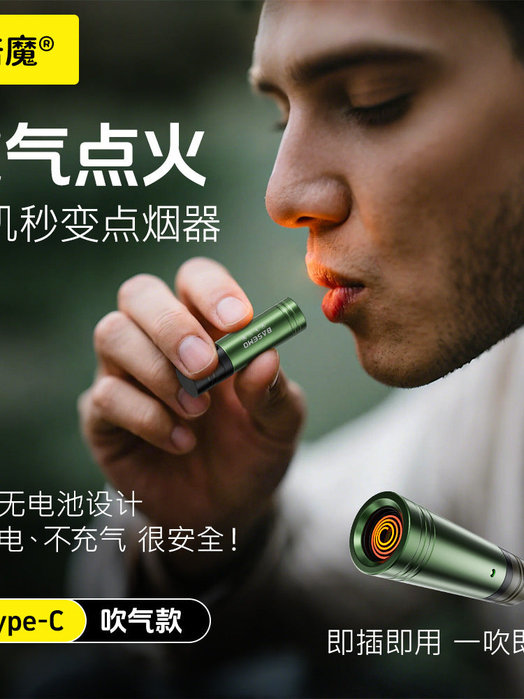 Apple iPhone, Android və Huawei üçün Beimo Type-C Mini Təhlükəsizlik Siqaret Çaxmağı - Kompakt, Portativ, Simsiz, Səssiz, Küləkdən Qoruyucu, Enerjiyə Qənaət Edən, Açıq Hava İstifadəsi