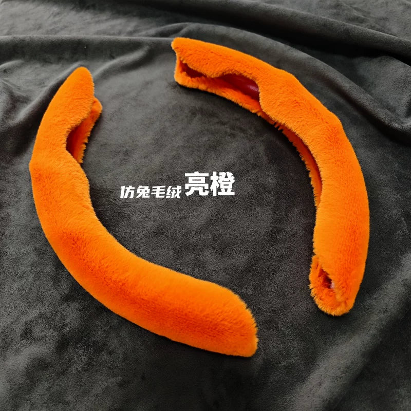 Winter car steering wheel cover, soft, high quality, non-slip, warm, mink fleece, short soft, semi-closed steering wheel cover
