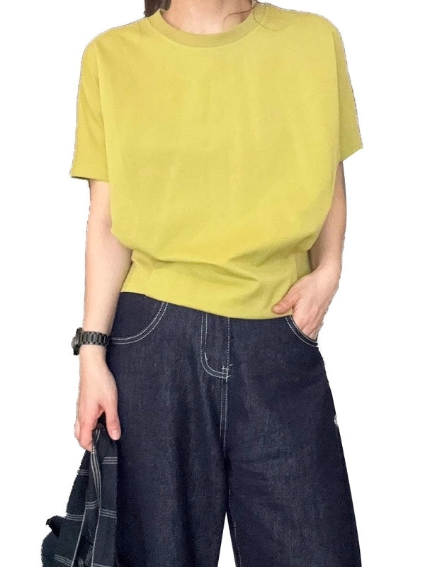 Böyük Ölçülü Qadınlar üçün İncə Fit Qısa Qollu Futbolka, 2026 Yay Yeni Modeli, Qəşəng, Dəbli, Gənc və Qarın Gizlədən Top