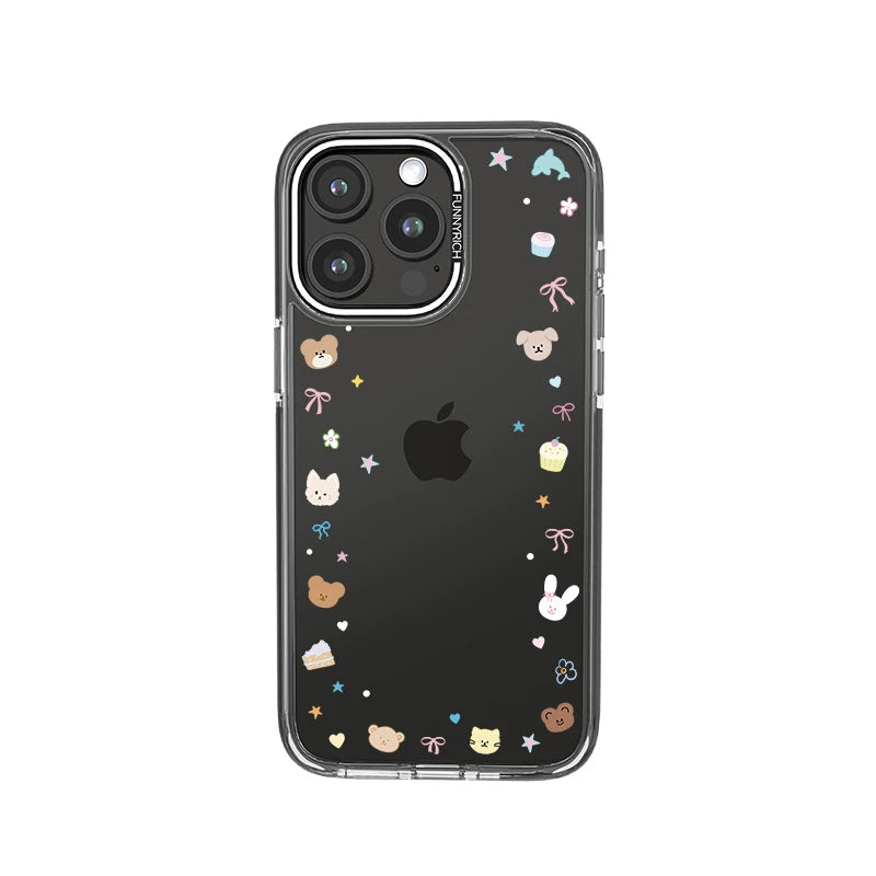 [Li Chun ilə eyni üslub] FUNNYRICH yeni super gözəl konfet ayı kağızı iPhone17/16ProMax mobil telefon qutusu gradient rəngli Apple 15plus şəffaf maqnit emiş qadın modeli 14 düşməyə qarşı