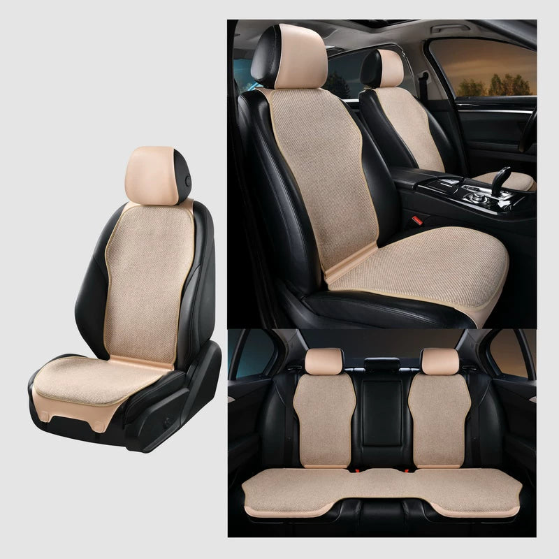 Linen car seat covers, slimming seat cushions, universal linen seat cushions, non-slip, breathable, tie-free, simple seat covers