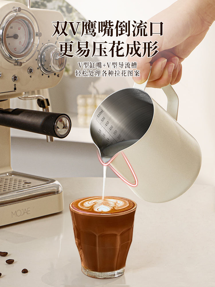 Baoxuan Latte Art Kuboku Latte Art Silindrli Qəhvə Südlü Köpük Kuboku Xüsusi Paslanmayan Polad Qəhvə Latte Art Artefakt Süd Silindrli Süd Köpük Kuboku