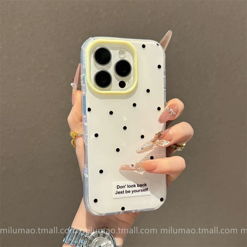 ins dopamin jeli təzadlı rəngli polka nöqtələri Apple 17promax mobil telefon qutusu üçün uyğundur 16ProMax yeni iPhone15pro internet ünlü 14 isti model 13 qadın modeli 12 hər şey daxil 11 düşməyə qarşı qol Plus