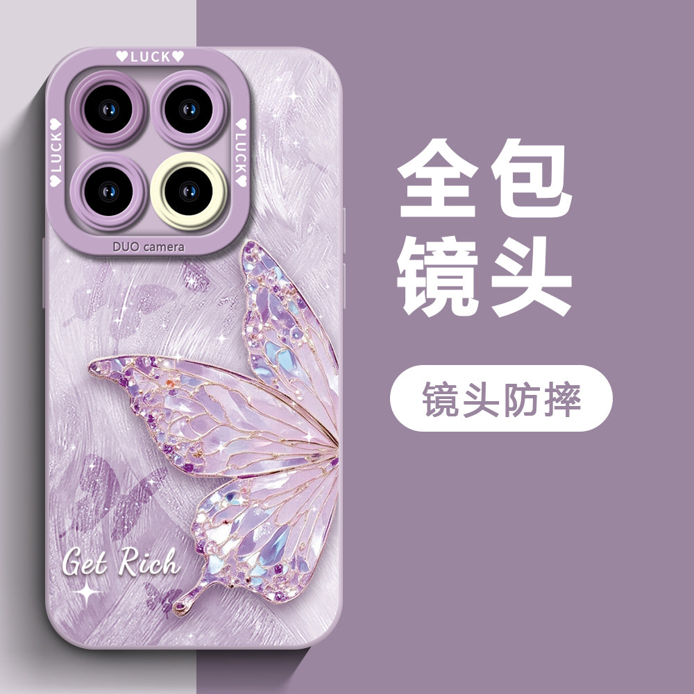 Yusha Bandie Xiaomi 15 Fengqichaoming cib telefonu qutusu 14pro qoruyucu örtük üçün uyğundur Redmi K80 yüngül lüks stil 70 silikon note14 qadın 13pro yüksək səviyyəli 12 payız əleyhinə pro yeni stil kordonlu
