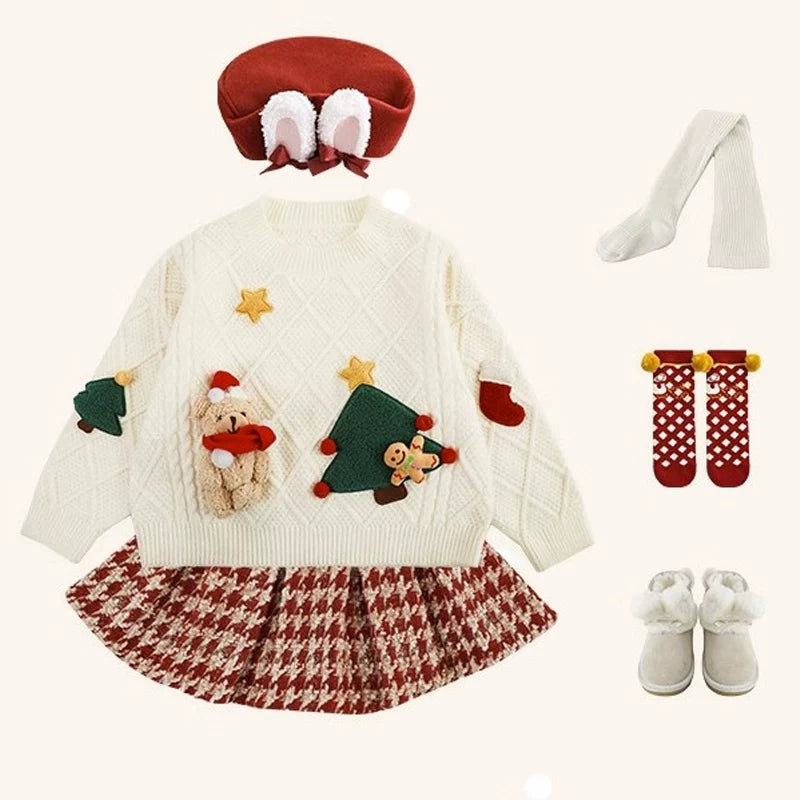 NEXT KTIS Qızlar üçün Milad Sviteri 2025 Qış Yeni Stil Trikotaj Üst Don