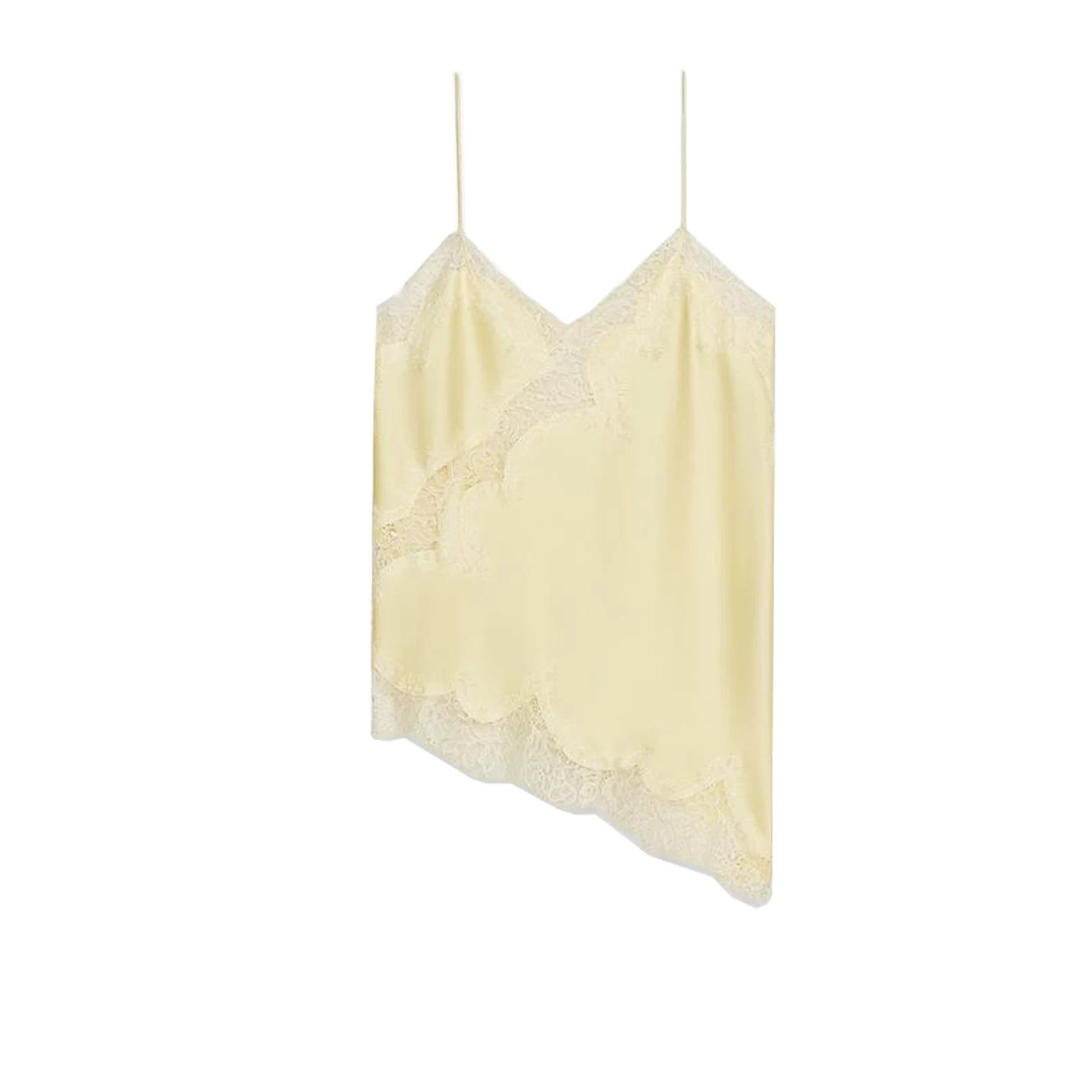 Yay Yeni Gəlişi Qadınlar üçün Gündəlik V-Yaxalı Asimmetrik Kənarlı Krujeva ilə Bəzədilmiş Alt Paltar Topu 5919105