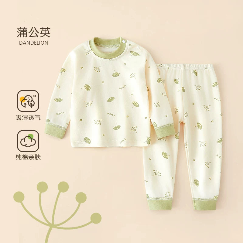 Körpə termal alt paltarı dəsti, təmiz pambıq, alt paltarı, qarın qoruyucusu, payız geyimləri, oğlan və qızlar üçün uzunqol pijamalar, uşaq ev geyimləri