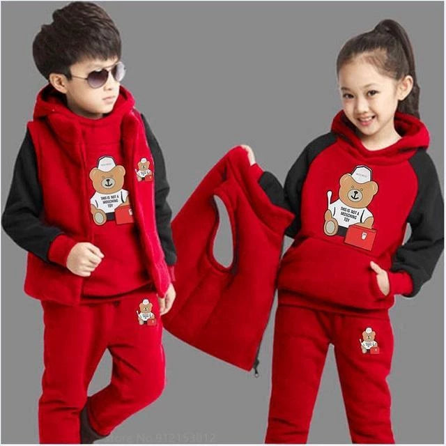 Qış geyimləri Uşaq Oğlan üçün Pambıq sviter Şalvar Qız körpəsi