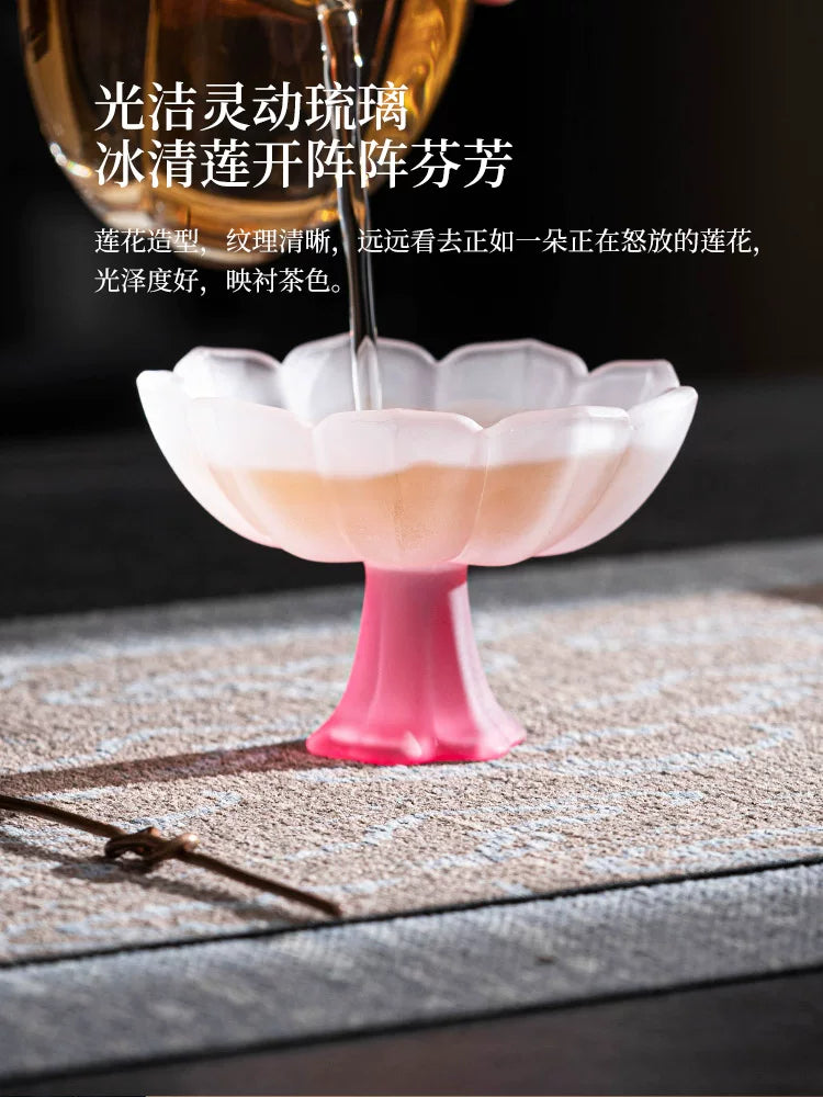 Şirli pastel qədəh, hündür şüşə çay fincanı, düyü şərabı soju fincanı, yüngül lüks, yüksək görünüş, ətirli çay stəkanı, usta fincan