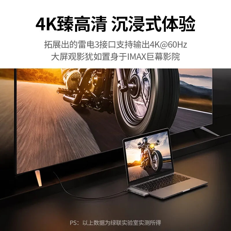Green Alliance typec genişləndirmə dokunun genişləndirilməsi USB adapter Thunderbolt 3hdmi proyektor şəbəkə kabeli adapteri mac notebook macbook pro/air aksesuarları Apple kompüter çeviricisi üçün uyğundur