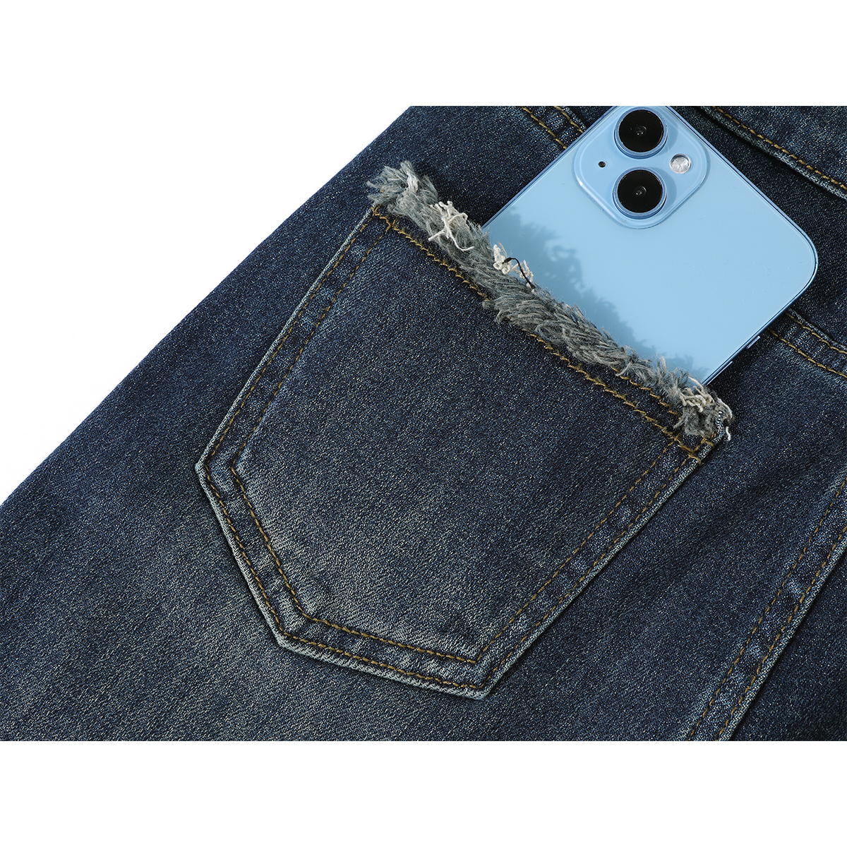 Cholisa American Retro Hot Girl Ayrıla bilən Parlaqlıq Biraz Parlaq Cins Şalvar Qadın Payız Dizaynı Yüksək Belli Arıqlama Şalvarı