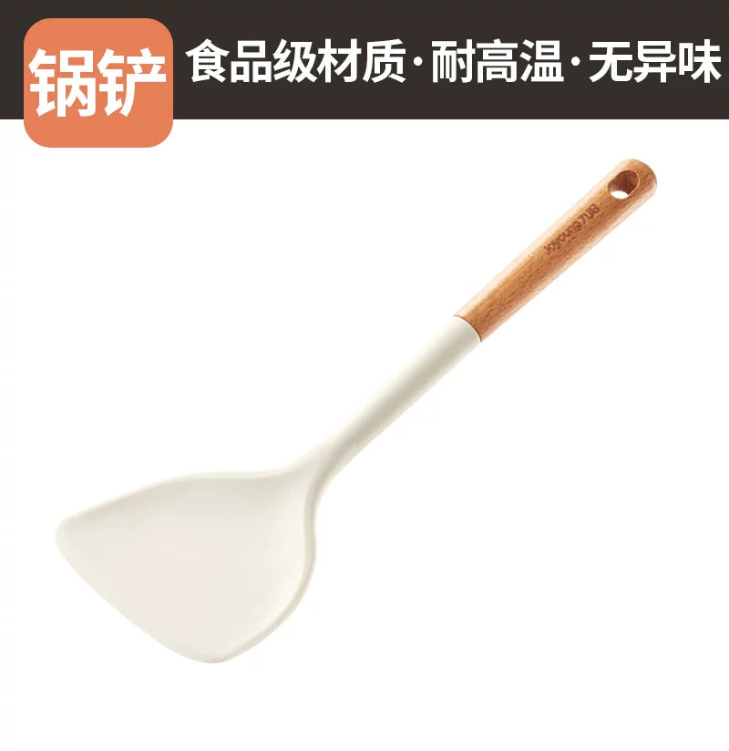 Jiuyang spatula məişət silikon spatula yemək mətbəx qabları yapışmayan xüsusi şorba qaşığı süzgəc yüksək temperatura davamlı yemək bişirmə