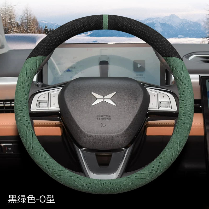 2023 XPeng G6 Steering Wheel Cover, Ultra Thin Suede Leather, Specially Designed for P7i, G9, P5, G3 and P7 Car Steering Wheel Covers, Winter Use