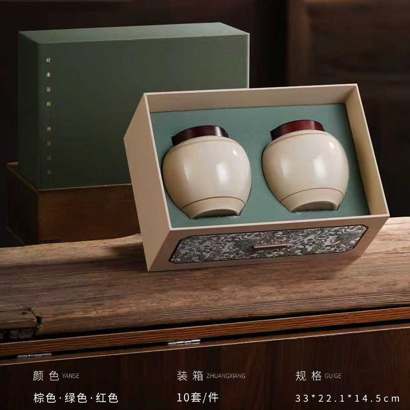 Yüksək səviyyəli Huangshan Maofeng çay qablaşdırma boş hədiyyə qutusu yarım pişik general Biluochun Longjing ağ çay keramika qabı Shilai