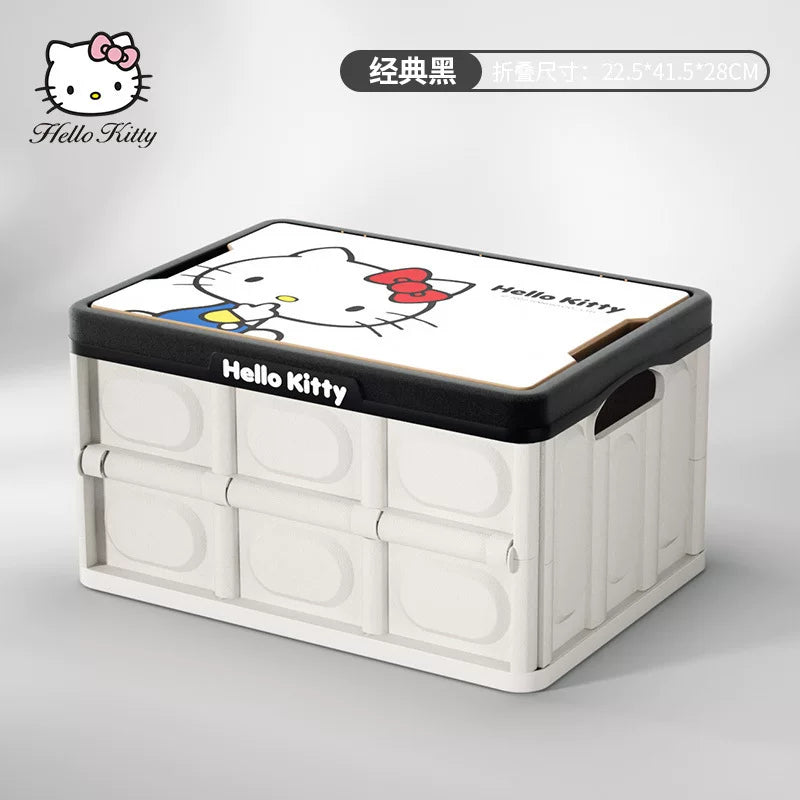 Hello Kitty co-branded car luggage organizer, car storage box, cartoon female car folding storage box