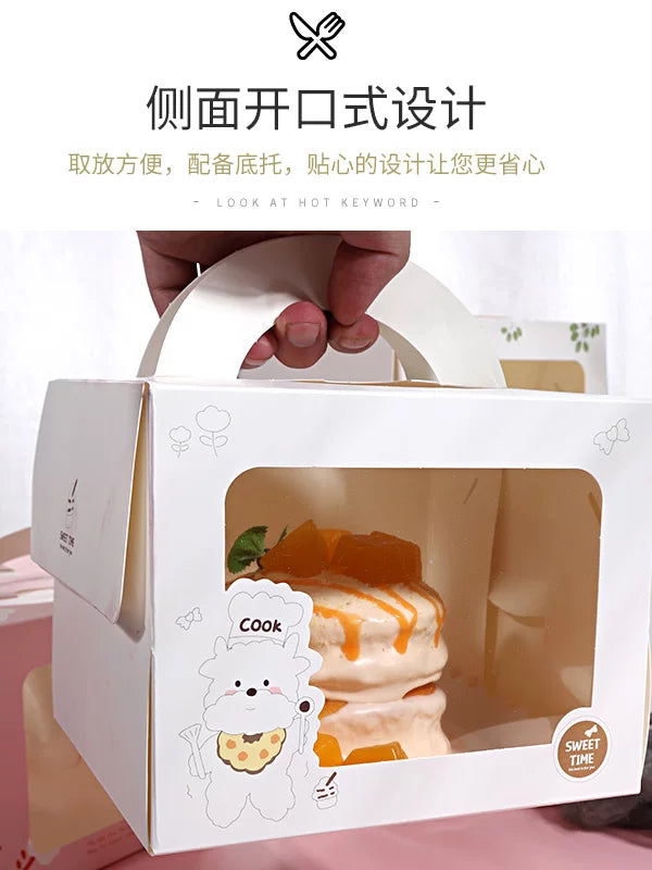 Pulsuz göndərmə 4 düymlük çörək qutusu, mini 4 düymlük mus qutusu, portativ tort qutusu, 4 düymlük cheesecake qutusu