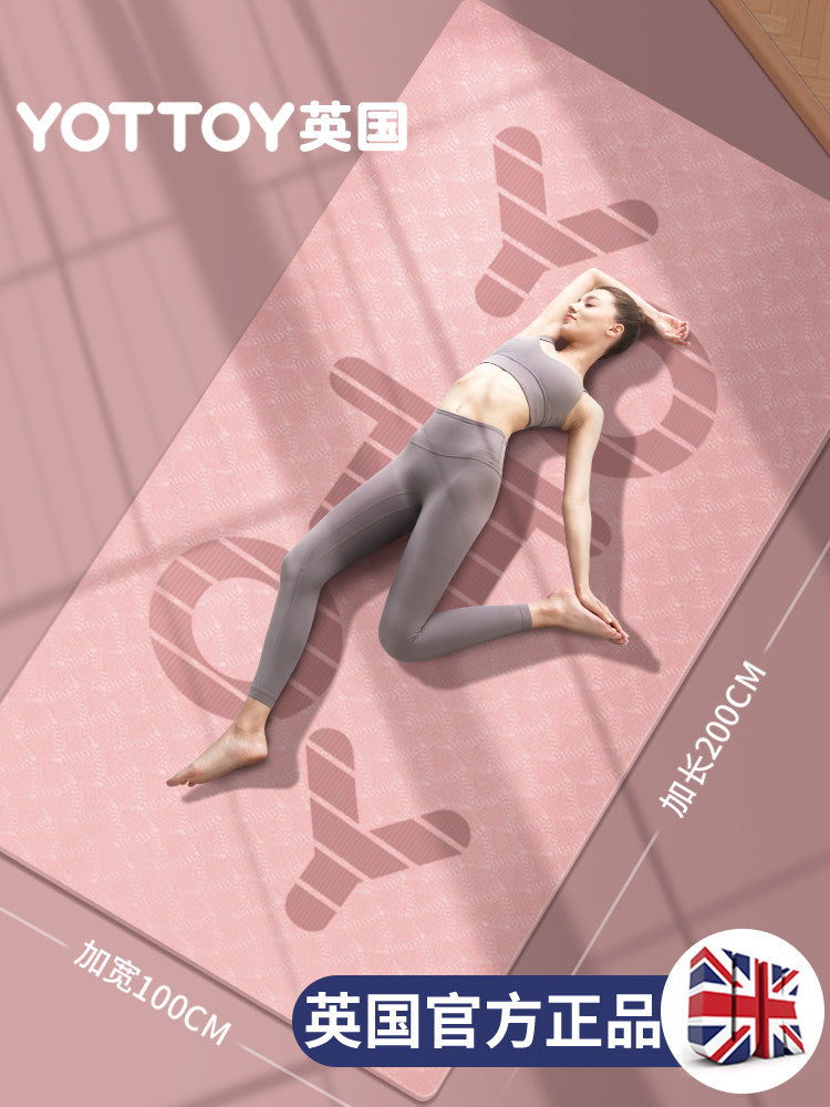 Qızlar üçün evdə istifadə üçün genişləndirilmiş yoqa mat fitnes mat, sürüşməyən, qalınlaşdırılmış və genişlənmiş aerobik, səs keçirməyən, zərbəyə davamlı və səssiz döşəmə döşəyi