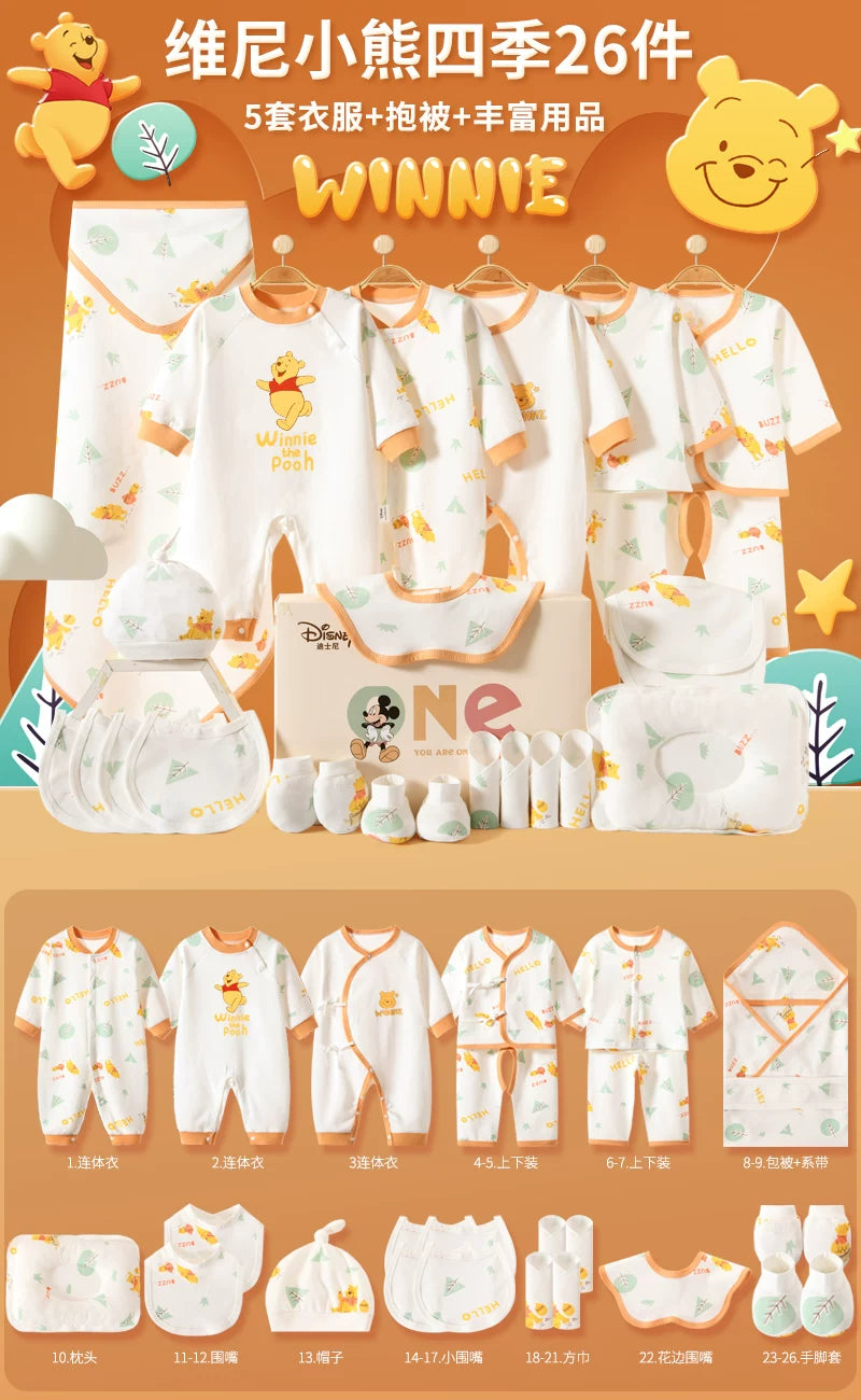 Disney Yenidoğulmuş Körpə Geyimləri Hədiyyə Dəsti - Yenidoğulmuşlar, Bir Aylıq Bayram və Yüksək Səviyyəli Hədiyyə üçün İdealdır