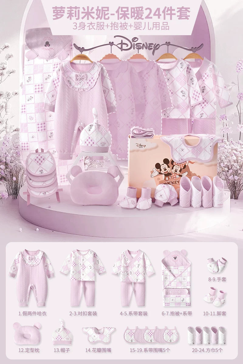 Qız uşaqları üçün Disney körpə geyimləri hədiyyə qutusu dəsti, yeni doğulmuş körpələr və tam aylıq qeyd etmələr üçün yüksək səviyyəli bir hədiyyə.