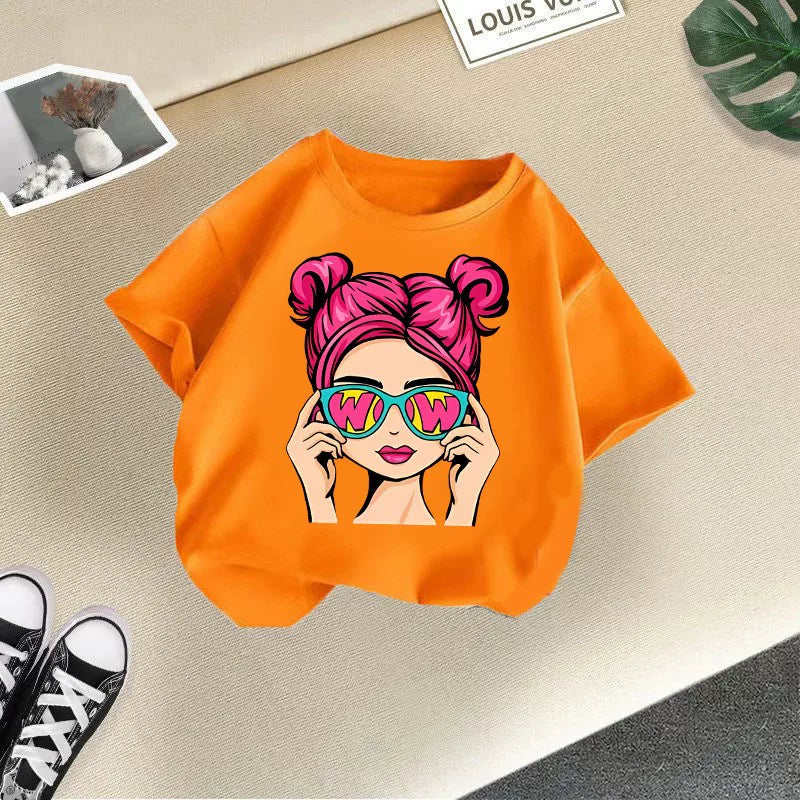 tshirt T Shirt dəbli körpə uşaq geyimləri qız qızlar üçün köynək