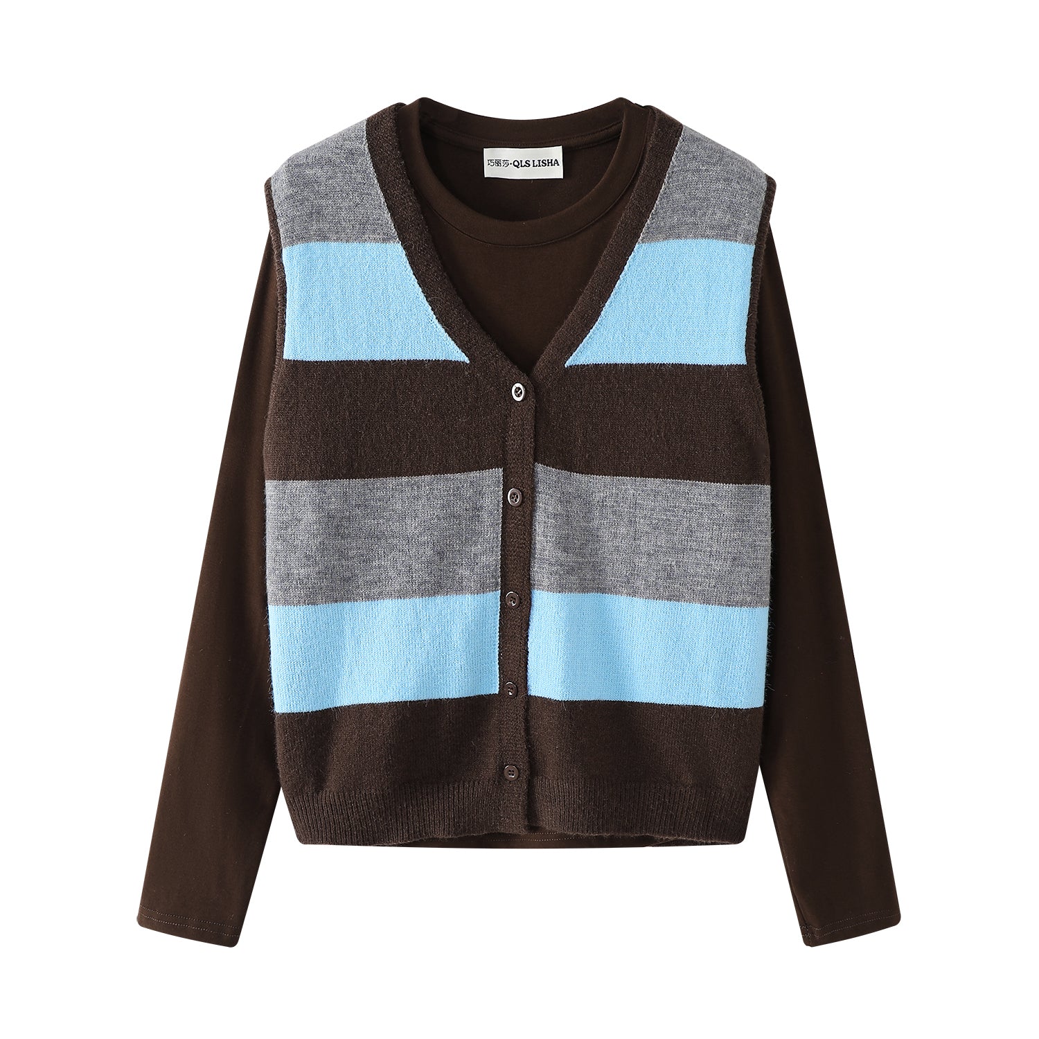Cholisa zolaqlı toxunma jilet kardiqan iki hissəli qadınlar üçün dəst, 2025, payız və qış geyimləri.