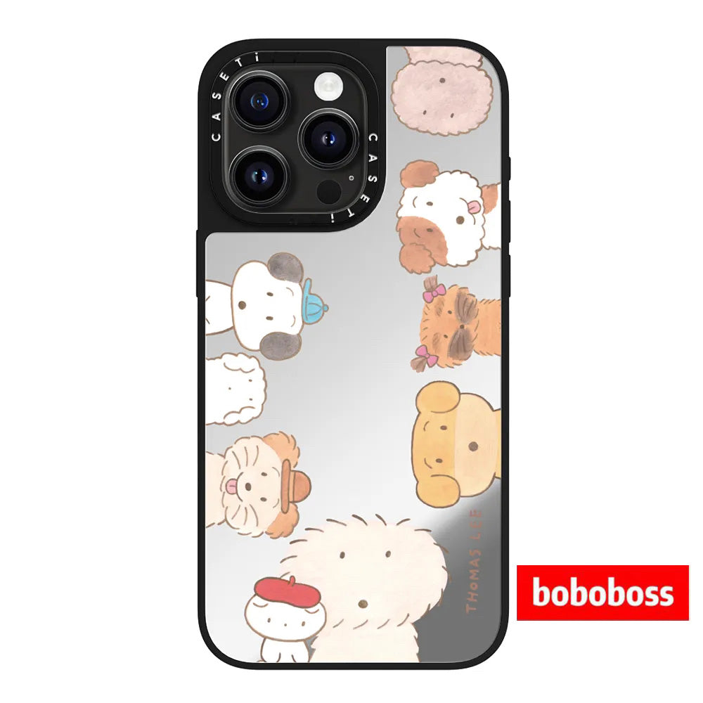 Orijinal zavod korpusu! iPhone 17/16/15/14/Plus/Pro/Max üçün MagSafe "Puppy Wakes You Up" qoruyucu korpusu, zərbəyə davamlı, maqnit, güzgülü telefon korpusu qadınlar üçün.