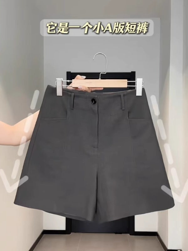 Qadınlar üçün böyük ölçülü gündəlik çoxfunksiyalı kostyum şalvar, yüksək belli, dörddə dördə qədər uzunluqda, 2026-cı il yay stili, arıqladıcı şort, arıqlama üçün arıqlama şortu.