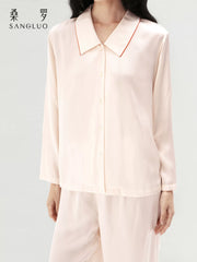 Super yumşaq" Sanluo ipək pijama dəsti xarici geyim üçün 100% tut ipək minimalist ipək ev paltarı hədiyyə qutusu