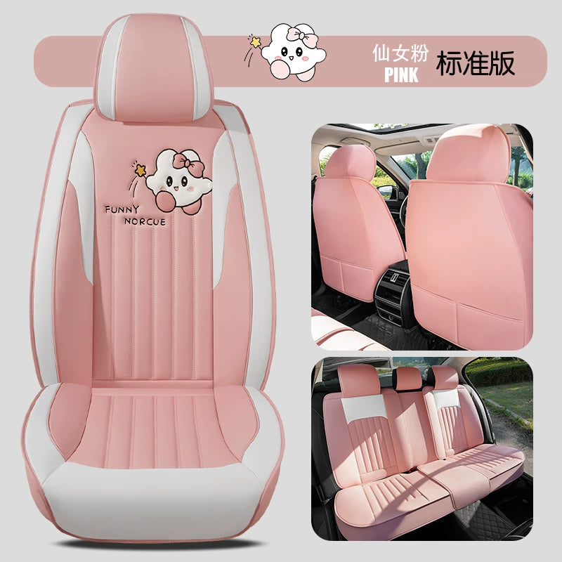 Şirin avtomobil oturacağı yastıqları, tam örtüklü oturacaq üzləri, yeni stil, hər fəsil üçün, hərtərəfli, yüksək səviyyəli ilahə oturacaq yastıqları, avtomobil oturacağı üzləri.