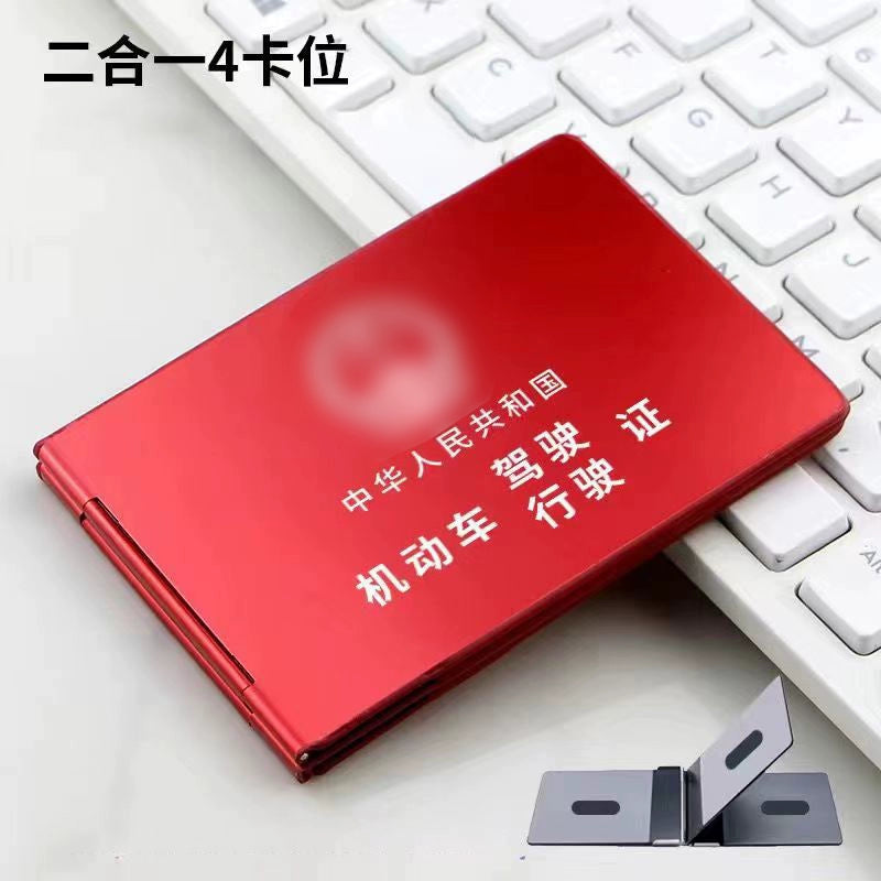 Alüminium Alaşımlı Motorlu Nəqliyyat vasitəsi Sürücülük Vəsiqəsi və Avtomobil Qeydiyyatı Kartı Çantası İkisi Bir Arada 2025 Yeni Model Sürücü Lisenziyası Sənəd Sahibi Kart Sahibinin Çantası