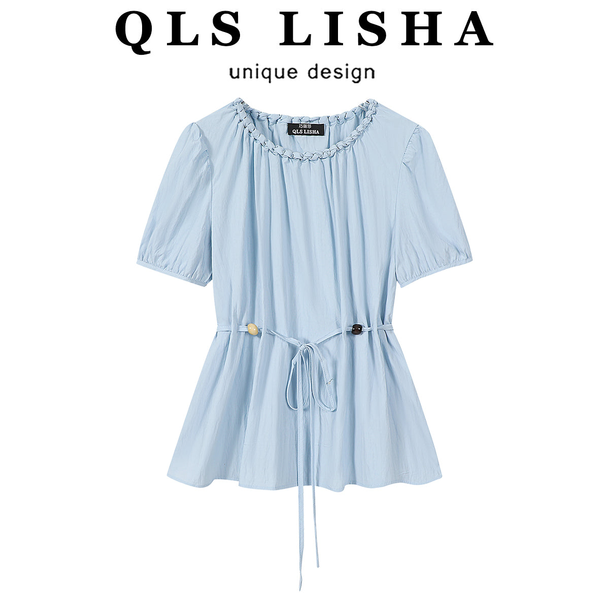 Cholisa Qadın Köynəyi 2026 Yeni Stil Aktual Məhsul, Unikal Muncuqlu Bel Arıqladıcı Qısa Qollu Köynək