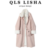 Cholisa Hepburn üslubunda qadınlar üçün super gözəl orta uzunluqlu yun palto, payız və qış, şık, gözəl, arıqladıcı və isti.