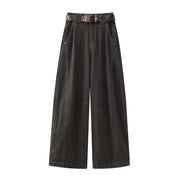 Erkən yaz üçün Cholisa yüksək belli çoxfunksiyalı seksual yük şalvarları, qadınlar üçün boş gündəlik düz ayaqlı enli cins şalvar