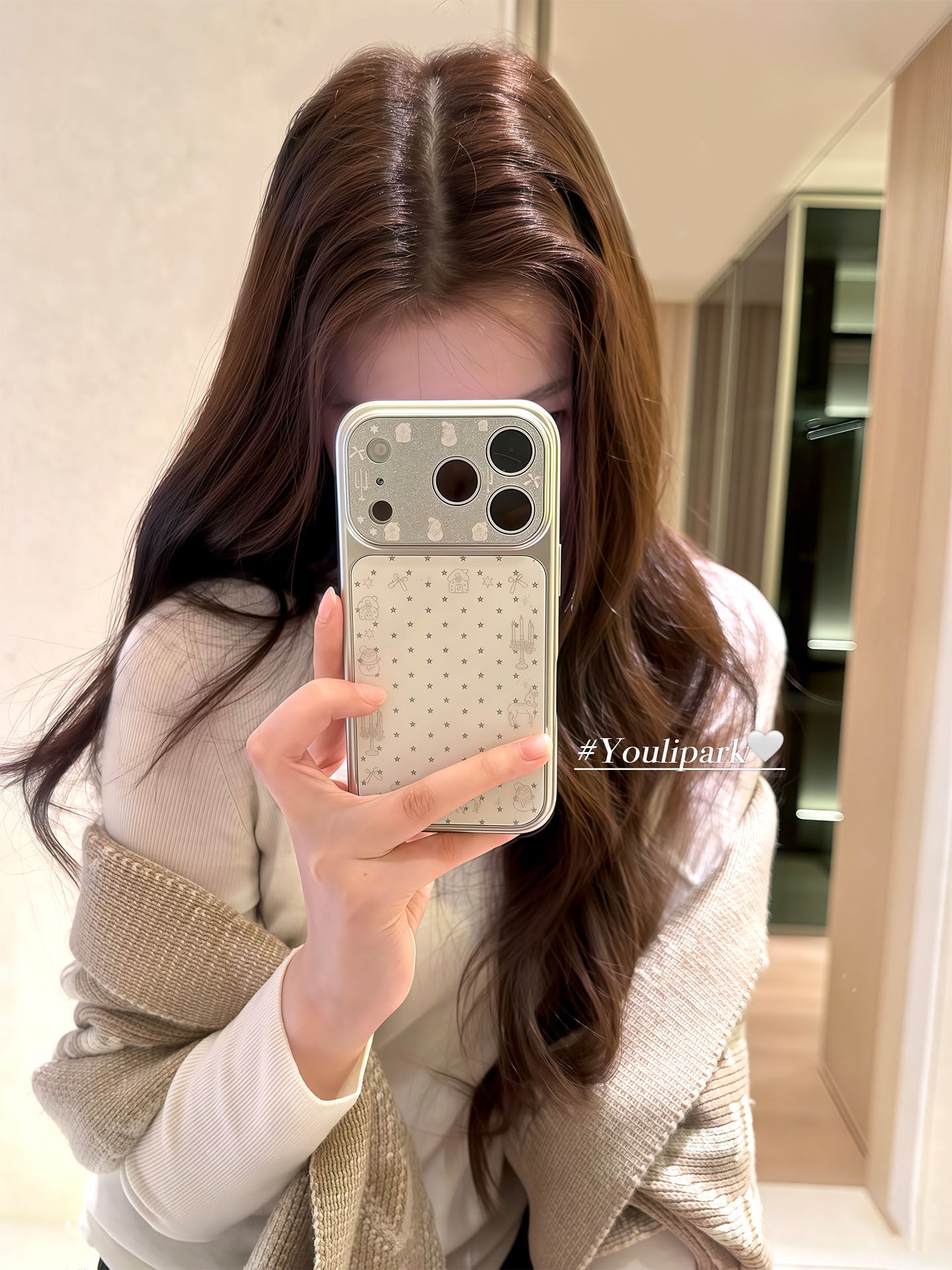 Yuri Park ins Koreya qış parıldayan ulduz xətləri qar adamı maral 17 17pro Apple 17ProMax mobil telefon qutusu iPhone16 hər şey daxil 14 yeni 16Promax qoruyucu örtük