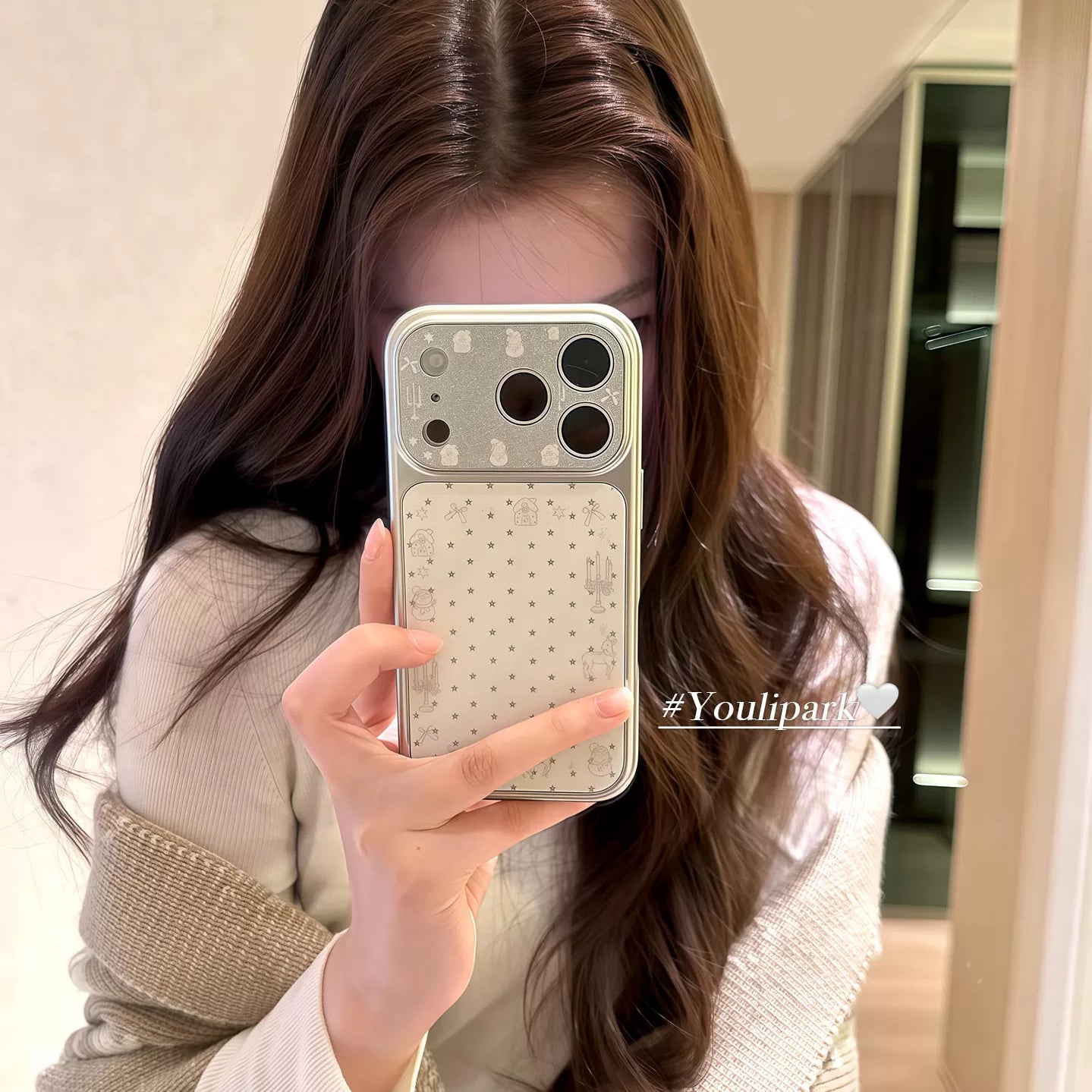 Yuri Park ins Koreya qış parıldayan ulduz xətləri qar adamı maral 17 17pro Apple 17ProMax mobil telefon qutusu iPhone16 hər şey daxil 14 yeni 16Promax qoruyucu örtük