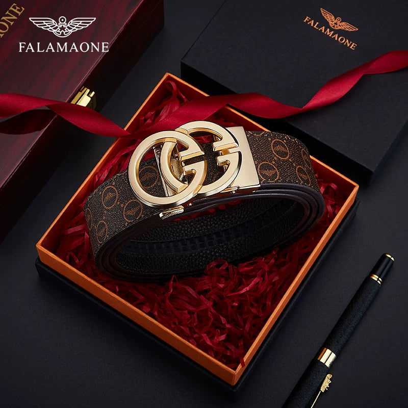Falmani genuine leather belt for men, a practical birthday gift for husbands and stylish young men.