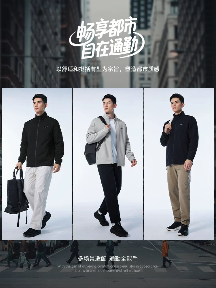 Hongxing Erke Gödəkçə Kişi Yaz Yeni Kişi Geyimi İdman Gödəkçəsi Baba Kişi Gündəlik Üstləri Sweatshirts