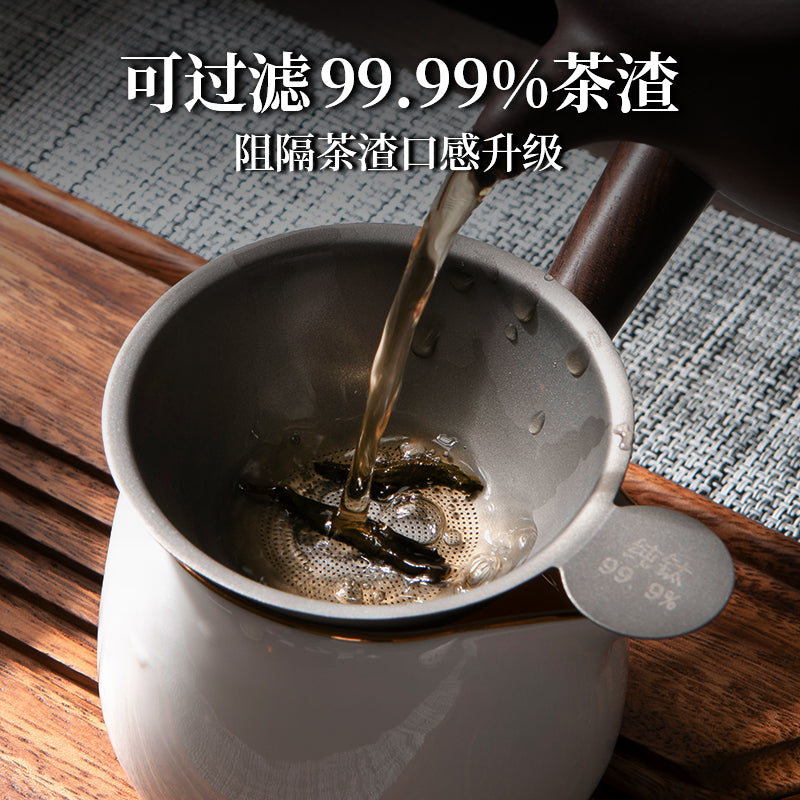 Saf titan çay sızması, çay filtri, min dəlikli çay filtri, çay sızması, ultra incə çay filtri, çay bölücü, ədalətli fincan, yüksək səviyyəli filtr