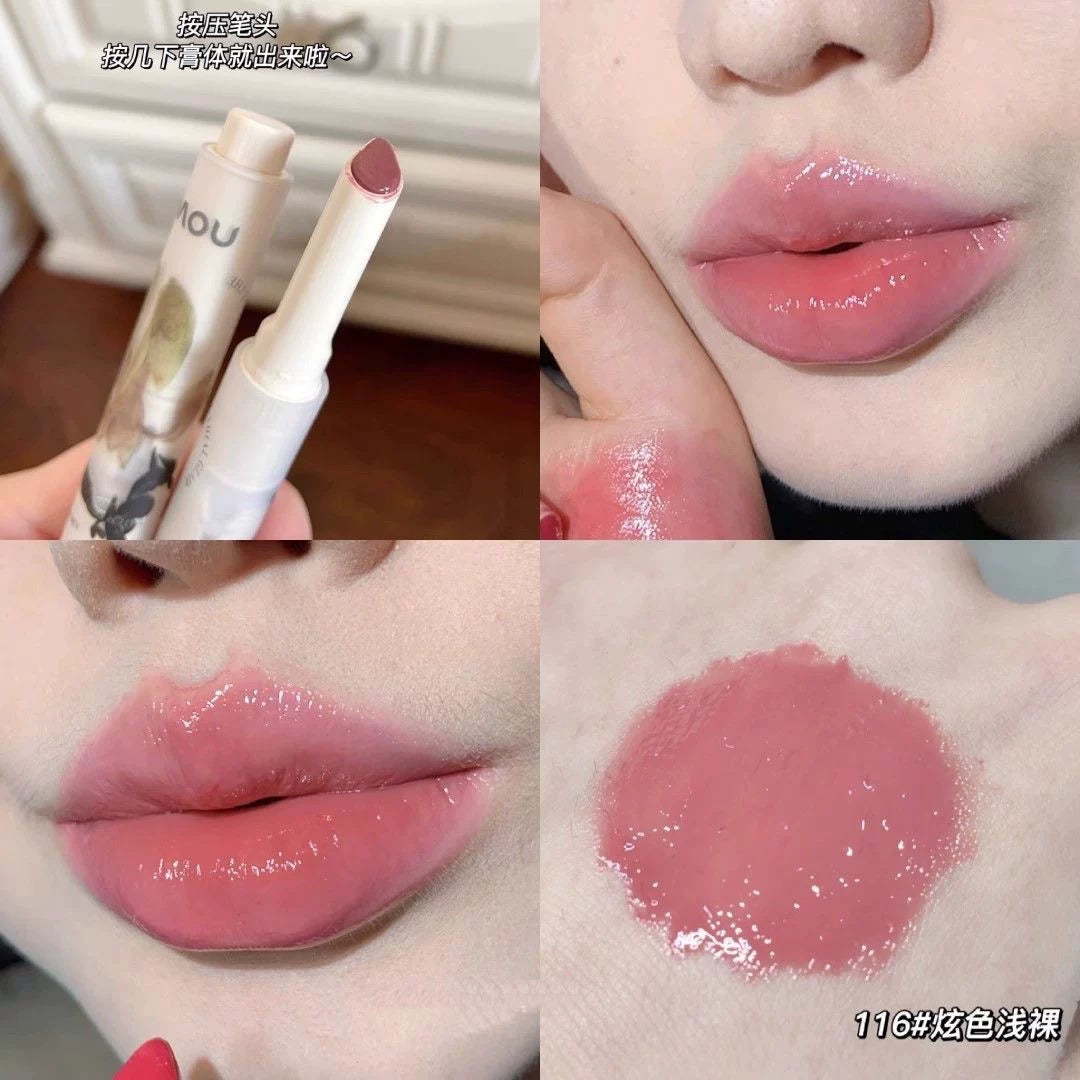 NOVO Süd Jeli Dodaq Balzamı Qələmi Nəmləndirici Güzgü Dodaq Parıldadıcısı Qidalandırıcı Saf Arzu Dodaq Boyası Çılpaq Rəng